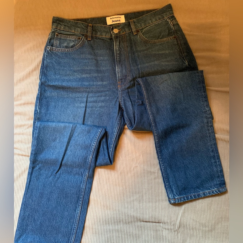 Reformation: Julia Crop High Cigarette Jeans, color Milos, size 29